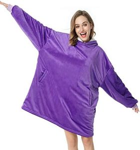 LetsFunny Blanket Hoodie,Oversized Wearable Sherpa Fleece Blanket Sweatshirt,Super Soft Warm Cozy with Giant Pocket,Gifts for Women Men Adults Teenagers Kids, One Size Fits All