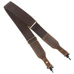 Tourbn 2" Webbing and Leather Rifle Sling Hunting Shotgun Carry Strap English Style Brown