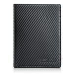 Polare Luxury RFID Blocking Leather Passport Holder Travel Wallet for Men and Women (Carbon Black)