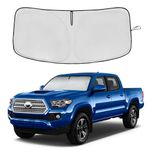 Windshield Sunshade for Toyota Tacoma 2016-2024 Double Layer 240T Front Window Shade Custom Fit Tacoma 2Dr 4Dr Pickup Sun Visor Foldable Shade Blocks UV Rays Car Accessories (Tacoma 2016-2024)