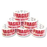 REQUISITE NEEDS Fragile Packing Tape | 6 Rolls Per Pack 48MM x 66M | Ideal as Fragile Tape Roll, Packing Tape, Packaging Tape, Tape Pack, Heavy Duty Tape, Packing Tape for Moving House