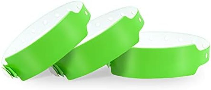 Wristall Lime Green Plastic Wristbands 100 Pack - Colored Wristbands for Events, Vinyl Wrist Bands of Party Custom Plastic Bracelets Wristbands Waterproof Wrist Bands Arm Bands for Events Concerts