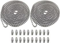 Beaded Pull Chain Extension, BetterJonny 4.5mm Diameter Stainless Steel Roller Ball Chains 19.6 Feet Roller Blind Beaded Pull Chain Extension with 20 Matching Connector