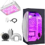 Sunstream Grow Tent Complete Kit Hydroponic Growing System Double Switch LED 1000W Grow Light + 6"Carbon Filter Duct Combo + 100x100x200cm(40"x40"x80")(LED1000W+40"x40"x80"Grow Tent+6" Filter Combo)