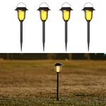 hardoll Solar Lights Outdoor Waterproof, Warm White Decorative Solar Lamp for Home & Garden Pathway Light for Decoration(Pack of 4)