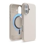 elago Magnetic Silicone Case Compatible with iPhone 16 Case 6.1 Inch Compatible with All MagSafe Accessories - Built-in Magnets, Soft Grip Silicone, Shockproof [Stone]