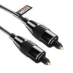 rhinocables Toslink Optical Audio Cable with Gold-plated Contacts, Digital Audio Optical Cable for Soundbar to TV, Home Theater or Game Console (0.5m)