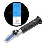 HHTEC distillery refractometer alcohol 0-80% v/v portable refractometer alcohol meter for spirits Distilled beverages and ethanol with water like bourbon vodka gin tequila mezcal whisky scotch