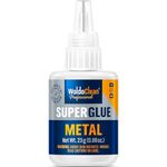 Superglue for metal and stainless steel 25g - for instant strength, waterproof, heat-resistant, clear glue with precise nozzle