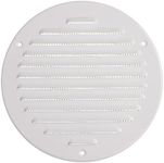 Vent Systems 150 mm / 5.90" Inch - White Metal Vent Cover - Round Soffit Air Vent Louver - Grille Cover - Built-in Insect Screen - HVAC Vents for Bathroom, Home Office, Kitchen