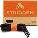 STRIDDEN Round Boot Shoe Laces(2 Pairs), Sturdy Durable for Work Boots/Hiking Shoes/Sneakers, Men Women Kids, Eco-Friendly, 70 Dark Brown, 40 in