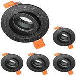 ledscom.de ERID Bathroom Ceiling Mounting Frames Wet Room IP44 Round Swivelling Matt Black Pack of 5