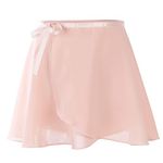 Kefiyis Ballet Skirt Chiffon Ballet Wrap Skirt Adjustable Ribbon Tie Dance Skirt for Girls and Women Pink S