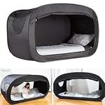 Privacy Pop Bed Tent, Practical Foldable Indoor Darkening Bed Tent Enclosed for Indoor (Black)