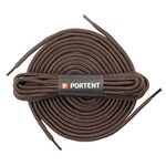 [Portent] Round Shoelaces, Work Boot Replacement Laces, Brown, 63" (L)