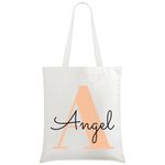 Personalised Tote Bags, Personalised Initial & Name Canvas Beach Bag, Custom Photo Text Logo Travel Shopping Gift Bags for Women