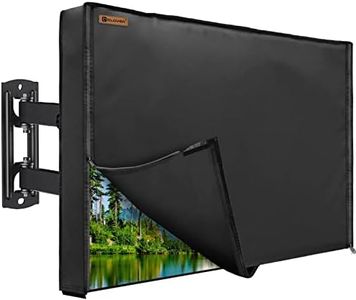 IC ICLOVER Outdoor TV Cover 52-55", 600D Heavy Duty 4 Season Weatherproof TV Screen Protector with Waterproof Zipper Velcro&Remote Control Pocket, Outside Television Cover for LED, LCD, OLED TVs