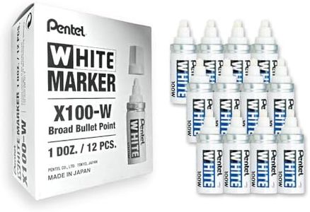 Pentel X100W-BLC Marqueur peinture Pointe en fibre Ogive large Blanc Lot de 12