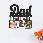 GIFT JAIPUR DAD 3 Photo Hanger Wooden Wall Photo Frame 9 X 8 inch - DIY Birthday fathers day love retirement gift for father dad papa, Rectangular