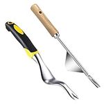 Vockvic Manual Weeder Tool, 2PCS Labor-Saving Hand Weeder Dandelion Remover Tool, Stainless Manual Weed Puller Bend-Proof Weed Puller Digger For Garden Lawn Yard