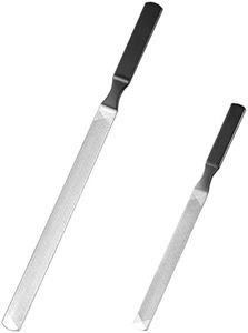 Dimeho 2 Pcs Toe Nail Files for Thick Nails, Professional Stainless Steel Nail File 4 Sides Fingernail Files with Anti-Slip Handle Dog Nail File Reusable Manicure Filer for Men Seniors and Dogs