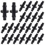 UCLEVER 200PCS Drip Irrigation Barbed Connectors Joint Straight-Through for 1/4 Inch Automatic Watering System Hoses Connections