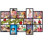 GiftsWale Happy Birthday Your Pictures and Names Customized Collage Photo Frame | Best Gift For Friends, Kids, Girlfriend, Boyfriend, Sister, Brother, Husband, Wife, Mom and Dad (Colored Text)