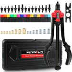 WelderElite Rivet Nut Tool Rivet Gun Kit Including 390 pcs Rivet Nuts Blind Rivets 15 Mandrels