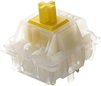 GATERON Milky Yellow Pro Keyboard Switches, KS-3X1 Linear RGB LED Pre Lubed 5 Pins Key Switches for MX Mechanical Keyboard(35PCS)