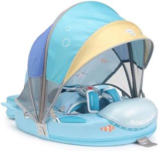 2024 Mambobaby Float with Canopy, Non Inflatable Solid Baby Swim Float, Upgrade Soft Skin-Friendly Fabric Material Infant Pool Float, Smart Swim Trainer for Infant Toddler 3-24 Months