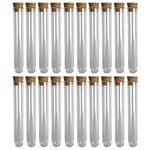 LabHouse Round Base Test Tubes with Cork Lid Size 18 * 150 (18mm) Borosilicate Glass, Rimmed, Consistent Wall Thickness (Pack of 20)