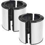 Ontheone TP06 HEPA Filter Replacement Compatible with Dyson TP06 HP06 PH01 PH02 TP07 HP07 TP09 HP09 Air Purifier, TP07 True HEPA+Carbon Filter Set, Compare to Part # 970341-01,Black, 2 Pack