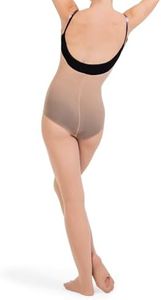 Body Wrappers A91 TotalSTRETCH Convertible Foot Camisole Body Tights, Theatrical Pink, Small/Medium