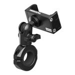 Tackform Black Motorcycle Phone Mount - 20MAXX Spring Cradle | BC3 Universal Clamp Fits 7/8" to 1-1/4" Handlebars | Aluminum | Compatible with All iPhones, Galaxy Devices, More | Short Reach Arm