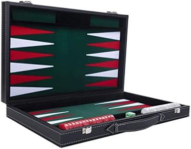 Engelhart - 250511 - Luxury 18" Backgammon Set - Inlaid velvet - leatherette exterior