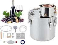10 Gallon (2 Pots) Alcohol Distiller,Stainless Steel & Copper Home Distilling Kit,Complete Setup with Thermometer & Pump for Home Brewing Whisky, Wine, Brandy
