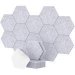 TONOR 12 Pack Sound Proof Panels, Self-adhesive Acoustic Panels, High Density Soundproofing Panels, Acoustic Wall Panels in Home, Office, Recording, Podcasting, 12"x 10"x 0.4", Grey