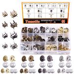 Tanstic 88 Sets 14mm and 18MM 4 Color Magnetic Button Clasps Snaps Fastener Clasps Button Knitting Buttons Sets for Sewing, Craft, Purses, Bags, Clothes, Leather