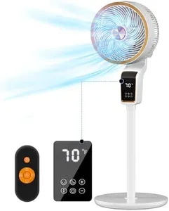 Standing Fan with Remote, Fans Oscillating with 12H Timer, 36-50db Floor Fans for Home Bedroom, Pedestal Fan Oscillating with 3 Speeds, Touch+Remote Control, 70°+90° Quiet Oscillating Fan for bedroom