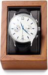 Papten Solid Wood Watch Box Holder Single Watch Travel Case for Men and Women With Microfiber Pillow (Grey)
