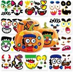 DECYOOL 96 Pieces of Mini Halloween Pumpkin Face Stickers,Mini Pumpkin Decorating Stickers for Kids Halloween Party Favors Trick or Treat Party Supplies 48 Sheet