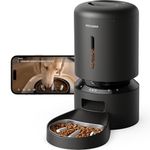 PETLIBRO Granary Automatic Cat Feeder with 1080p HD Camera, Slow Release for Dogs, App Live View, AI Detection, Two-Way Audio, Remote Control, 304 Stainless Steel Bowl, 5L-Camera, Black