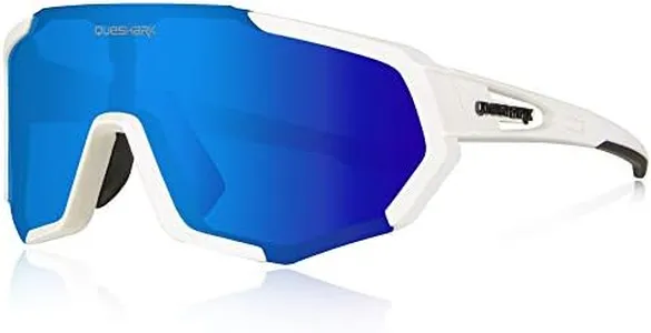 Queshark Cycling Glasses Sports Sunglasses for Men Women with 1 Polarized 2 HD Lens for MTB Running Driving Fishing Baseball