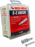 E-Z Ancor 25 Qty Red Head EZ Ancor Zinc Metal Self Drilling Drywall Anchors with Screws | Up to 75 Lbs | EZ25