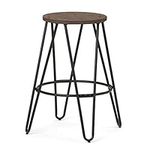 Simpli Home Simeon 24 inch Metal & Wood Counter Height Stool, Cocoa Brown