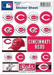 MLB Cincinnati Reds Vinyl Sticker Sheet, 13cm x 18cm