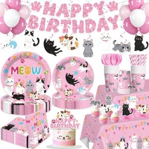 Yingoto 50pcs cat birthday decorations