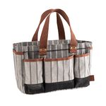 Sophie Conran Burgon & Ball Grey Stripes Garden Tool Storage Bag Holder with 8 Pockets