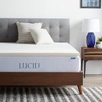 Lucid 2 Inch Traditional Foam Mattress Topper - Ventilated - Hypoallergenic - Full - Ivory