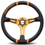 Momo DRF35BK1O Drifting Orange 350 mm Leather Steering Wheel